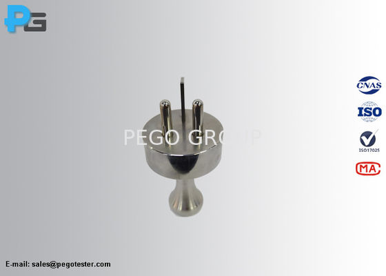 AS/NZS 3112 그림 G1 전체 삽입과 손가락 테스트를 갖춘 3 핀 소켓 출구용 평면 및 둥근 핀 시험 플러그